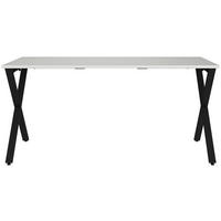 SCHREIBTISCH 160/80/75 cm Schwarz, Hellgrau  - Hellgrau/Schwarz, MODERN, Holzwerkstoff/Metall (160/80/75cm) - Novel