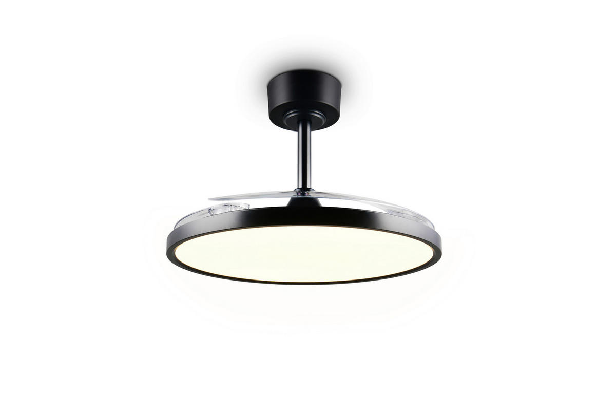 DECKENVENTILATOR - Klar/Schwarz, Design, Kunststoff/Metall (49/35cm)