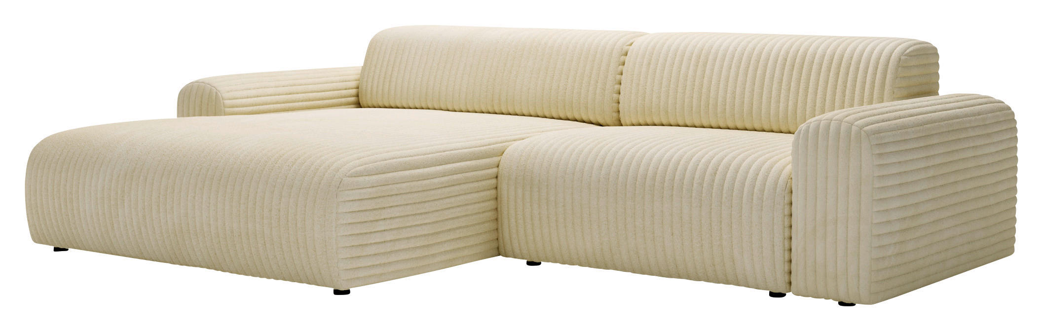 ECKSOFA in Cord Beige  - Beige/Schwarz, Design, Kunststoff/Textil (178/292cm) - Livetastic