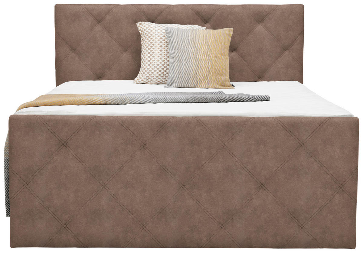 BOXSPRINGBETT 180/200 cm  Braun  - Schwarz/Braun, Konventionell, Kunststoff/Textil (180/200cm) - Ti'me