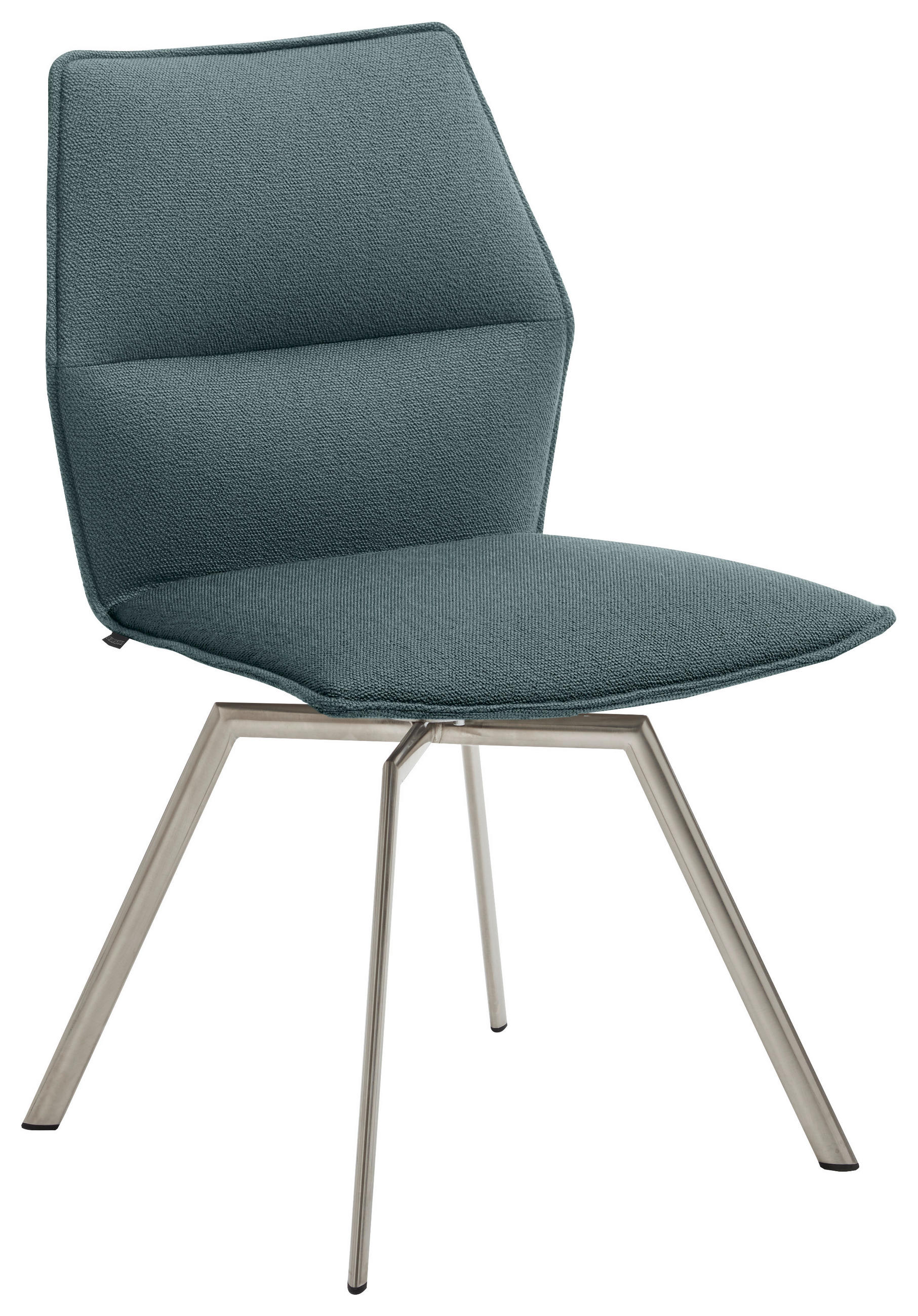 STUHL  in Stahl Metall, Textil  - Türkis/Edelstahlfarben, Design, Textil/Metall (49/86/60cm) - Venjakob