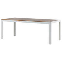 GARTENTISCH 200/100/76 cm  - Weiß/Akaziefarben, KONVENTIONELL, Holz/Metall (200/100/76cm) - Gardenson