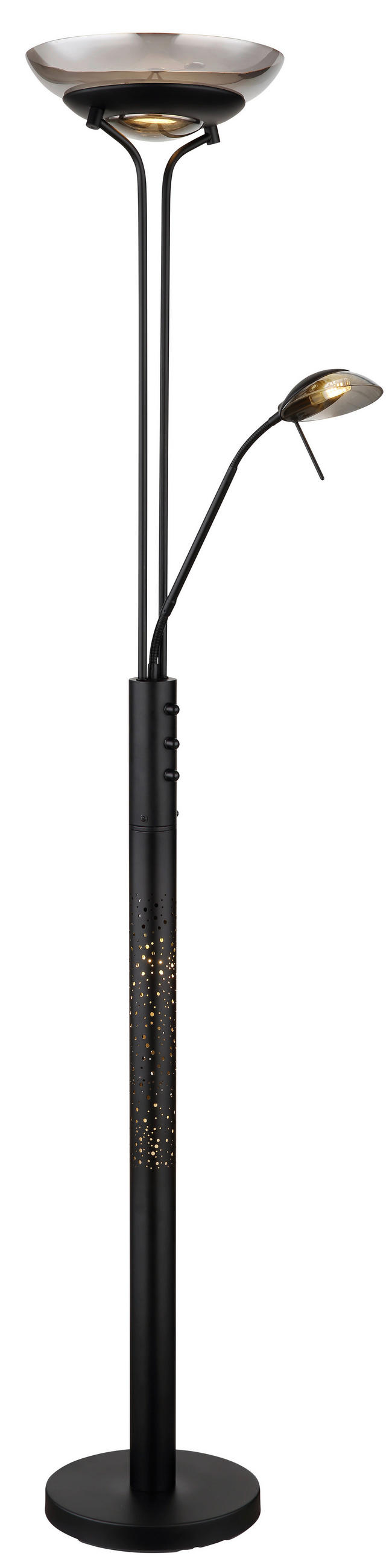 LED-STEHLEUCHTE - Schwarz, Design, Glas/Metall (40/180cm) - Globo