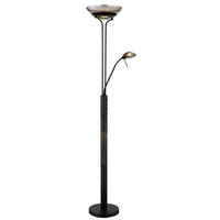 LED-STEHLEUCHTE - Schwarz, Design, Glas/Metall (40/180cm) - Globo