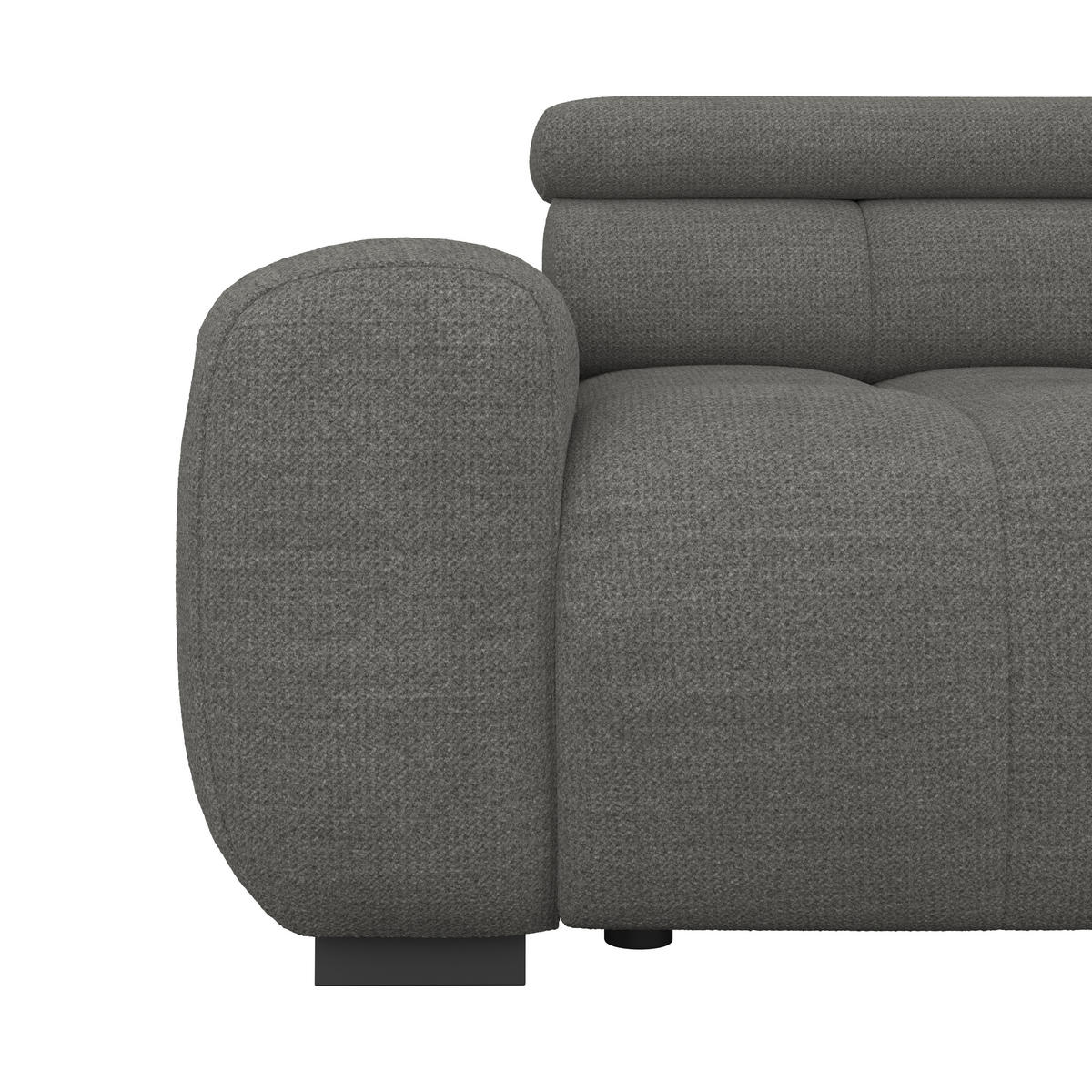 BIGSOFA inkl. mot. Funktion Webstoff Anthrazit  - Anthrazit/Schwarz, Design, Kunststoff/Textil (248/77-97/108cm) - Welnova