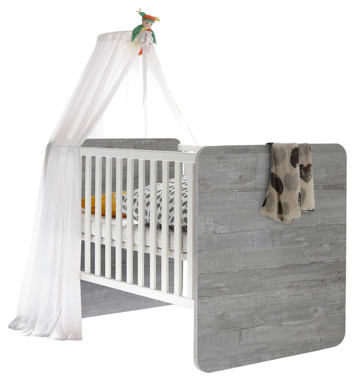 GITTERBETT Frieda    - Weiß/Grau, Basics, Holz/Holzwerkstoff (78/93/144cm)