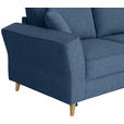 ECKSOFA in Flachgewebe Dunkelblau  - Eichefarben/Dunkelblau, KONVENTIONELL, Holz/Textil (265/159cm) - Carryhome