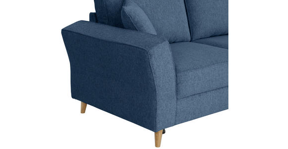 ECKSOFA Dunkelblau Flachgewebe - Eichefarben/Dunkelblau, KONVENTIONELL, Holz/Textil (265/159cm) - Carryhome