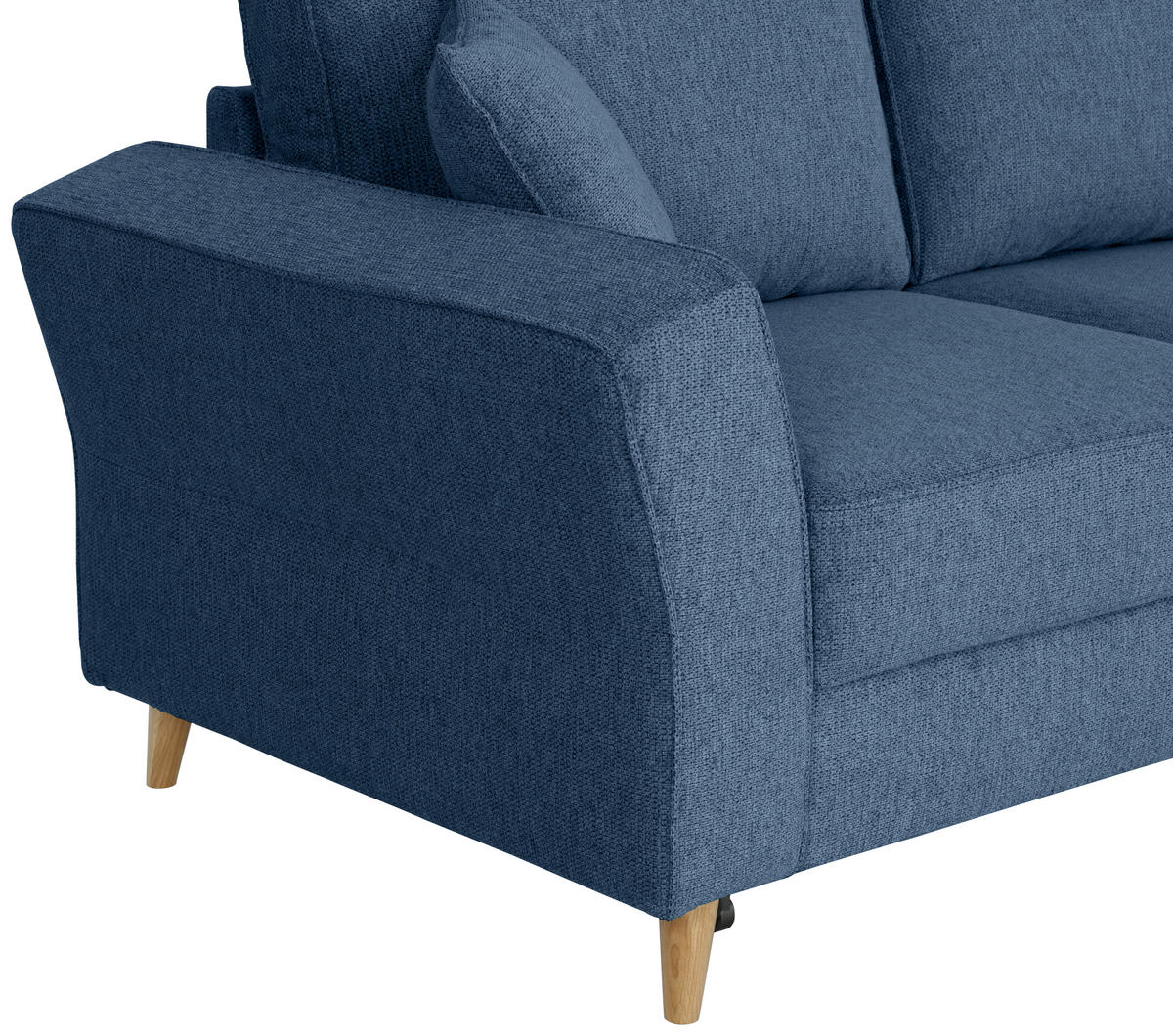 ECKSOFA in Flachgewebe Dunkelblau  - Eichefarben/Dunkelblau, Konventionell, Holz/Textil (265/159cm) - Carryhome