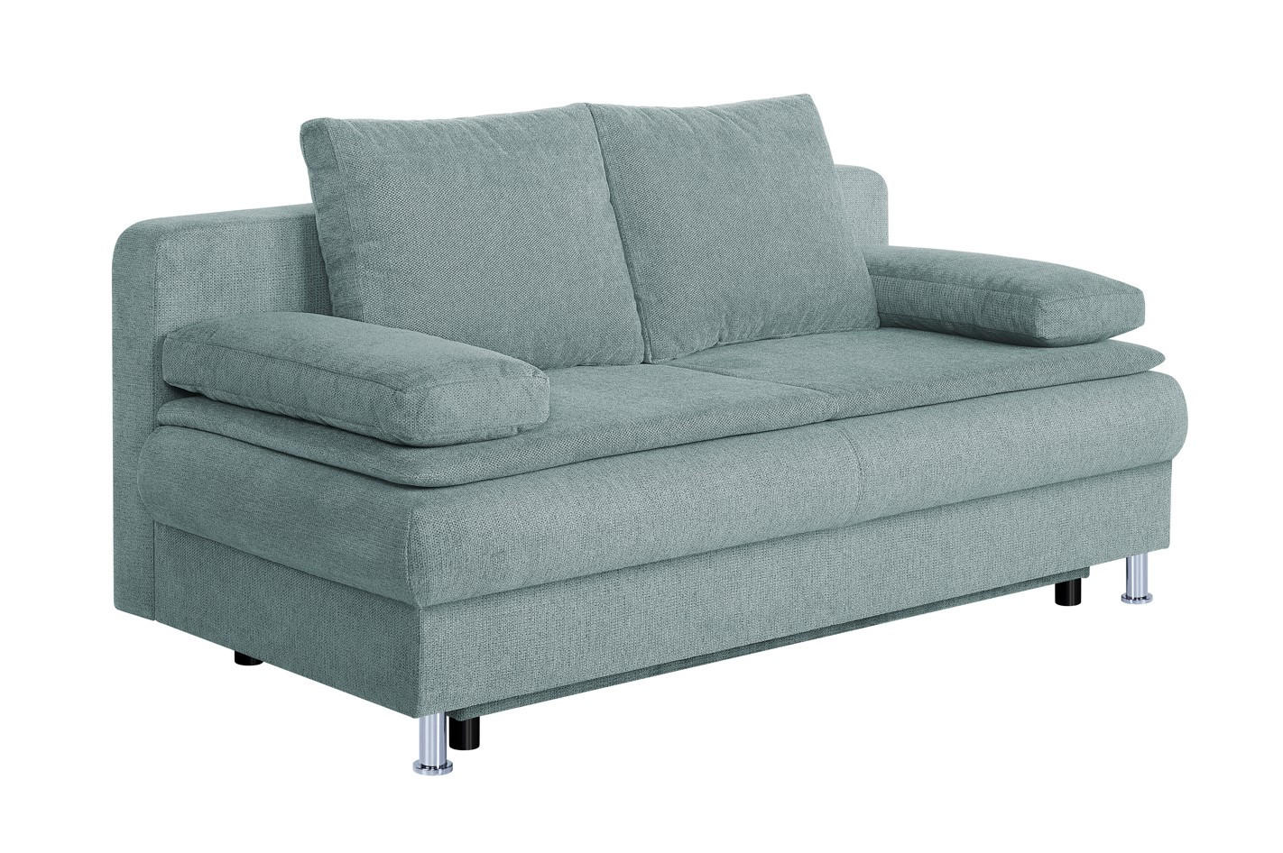 SCHLAFSOFA Webstoff Blaugrau  - Chromfarben/Blaugrau, Basics, Kunststoff/Textil (200/92/90cm)