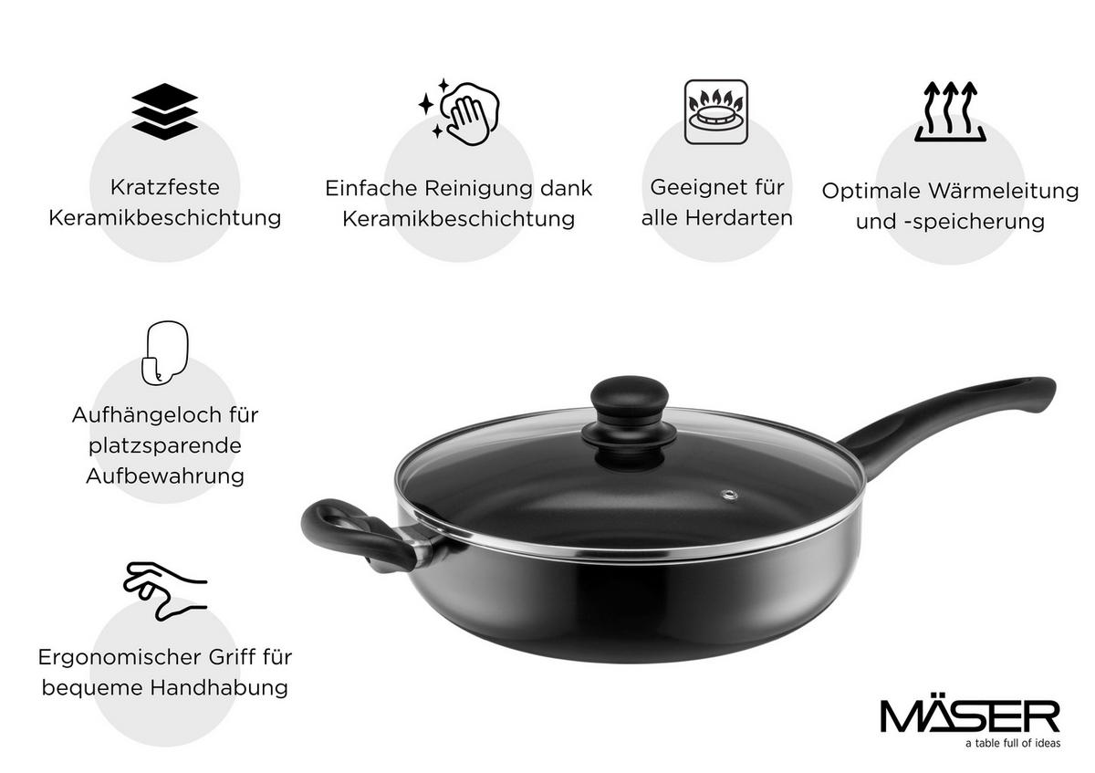 PFANNENSET EZAKI Aluminium  - Schwarz, Basics, Metall (28cm) - Mäser