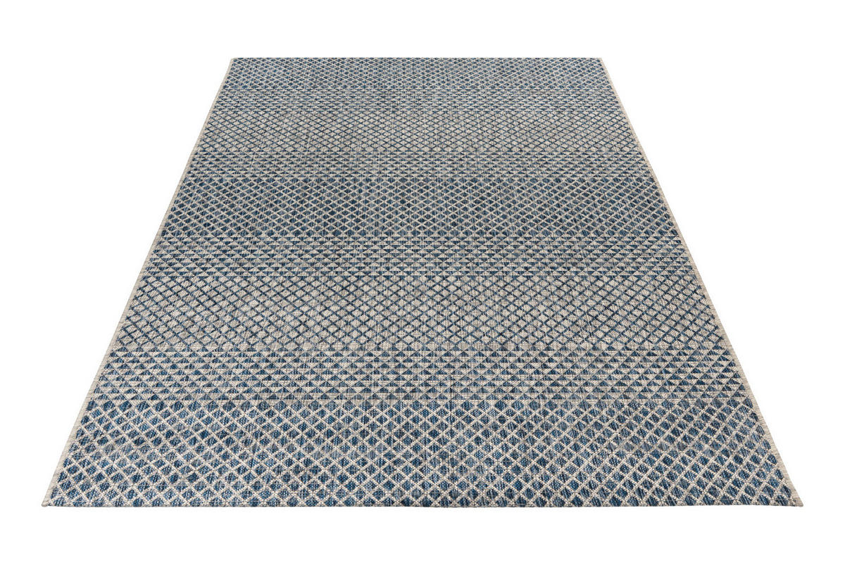 In- und Outdoorteppich 80/150 cm My Nordic Blau, Grau  - Blau/Grau, Design, Textil (80/150cm) - Obsession
