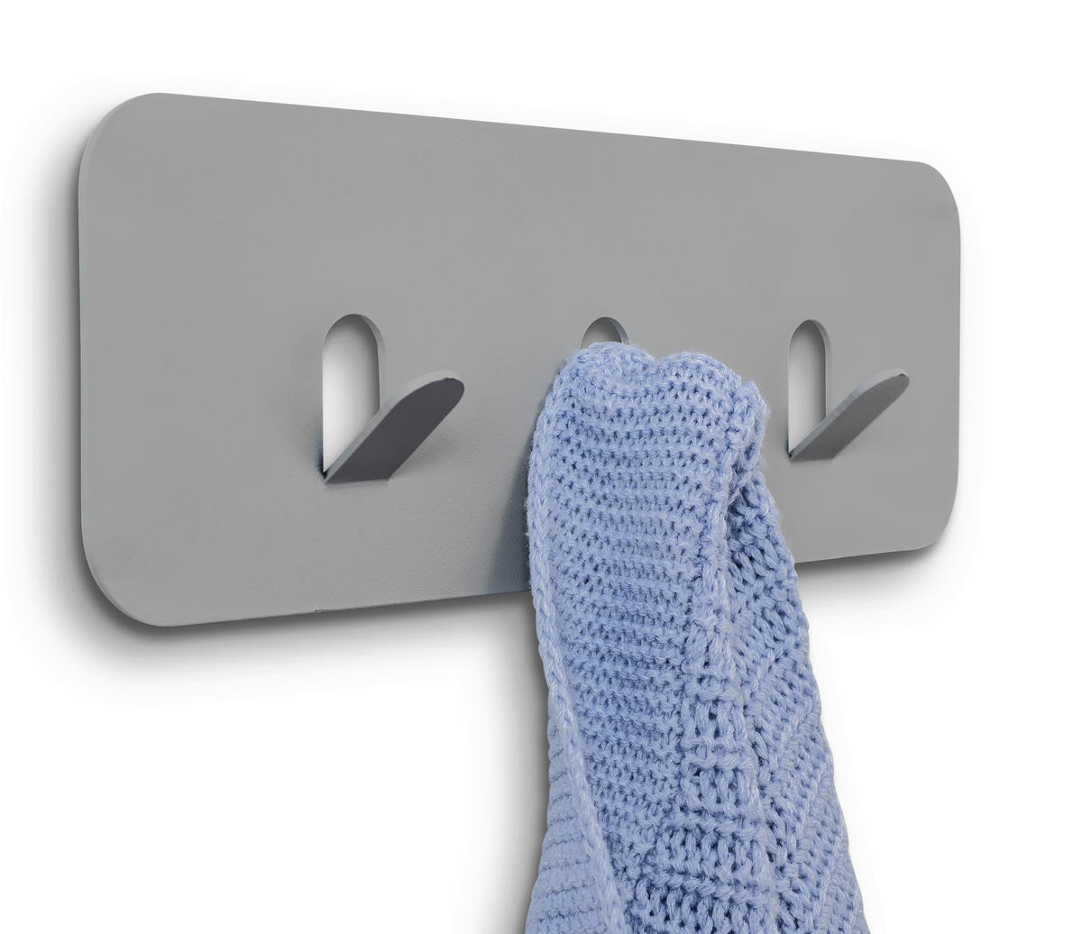 HAKENLEISTE  in Grau  - Grau, Design, Metall (30/10/3cm) - Xora