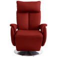 RELAXSESSEL in Leder Rot  - Edelstahlfarben/Rot, KONVENTIONELL, Leder/Metall (78/113/81cm) - Cantus