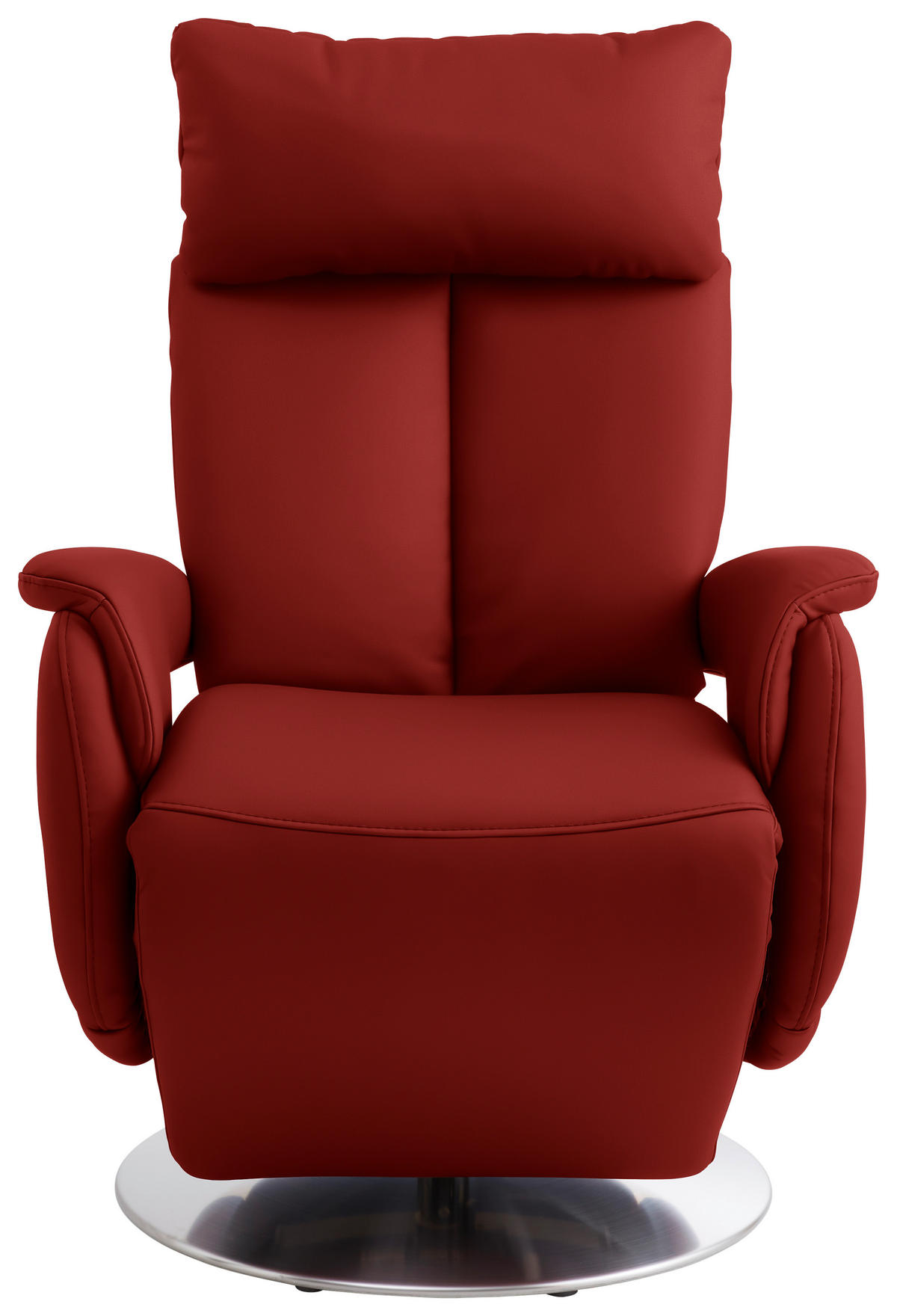 RELAXSESSEL in Leder Rot  - Edelstahlfarben/Rot, Konventionell, Leder/Metall (78/110/81cm) - Cantus