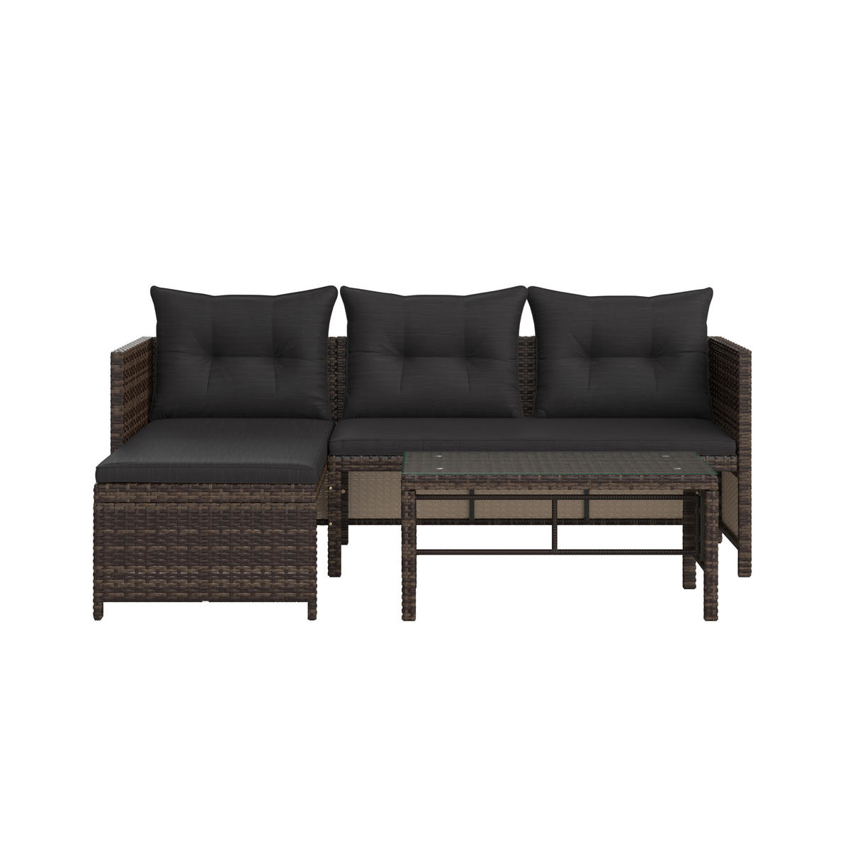TERASOVÁ SEDACIA SÚPRAVA kov, plast, sklo - tmavohnedá/tmavosivá, Modern, kov/plast (120/179cm) - Ambia Garden