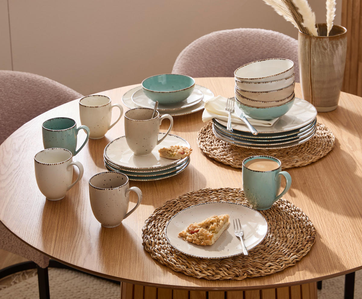 KOMBINOVANI SERVIS  Urban Life   24 dela     - tirkizna/bela, Dizajnerski, keramika - Landscape