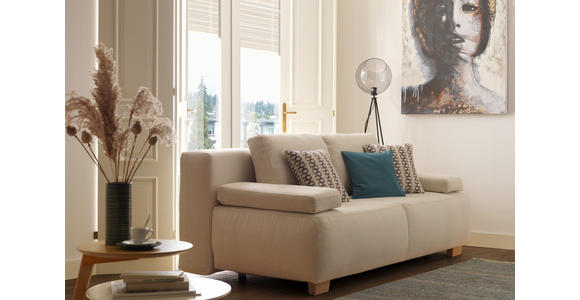BOXSPRINGSOFA in Webstoff Dunkelrot - Naturfarben/Dunkelrot, MODERN, Holz/Textil (205/93/108cm) - Venda