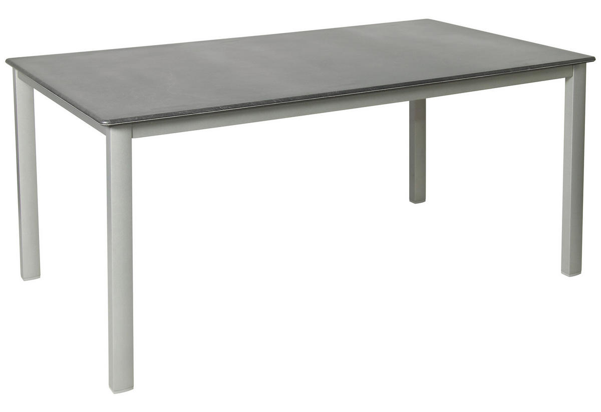 GARTENSET beschichtet Aluminium  - Platinfarben/Schieferfarben, Basics, Textil/Metall (160/90/72cm) - Acamp