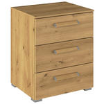 NACHTSCHRANK 50/61/42 cm  - Eichefarben/Silberfarben, Design, Holzwerkstoff/Metall (50/61/42cm) - Novel