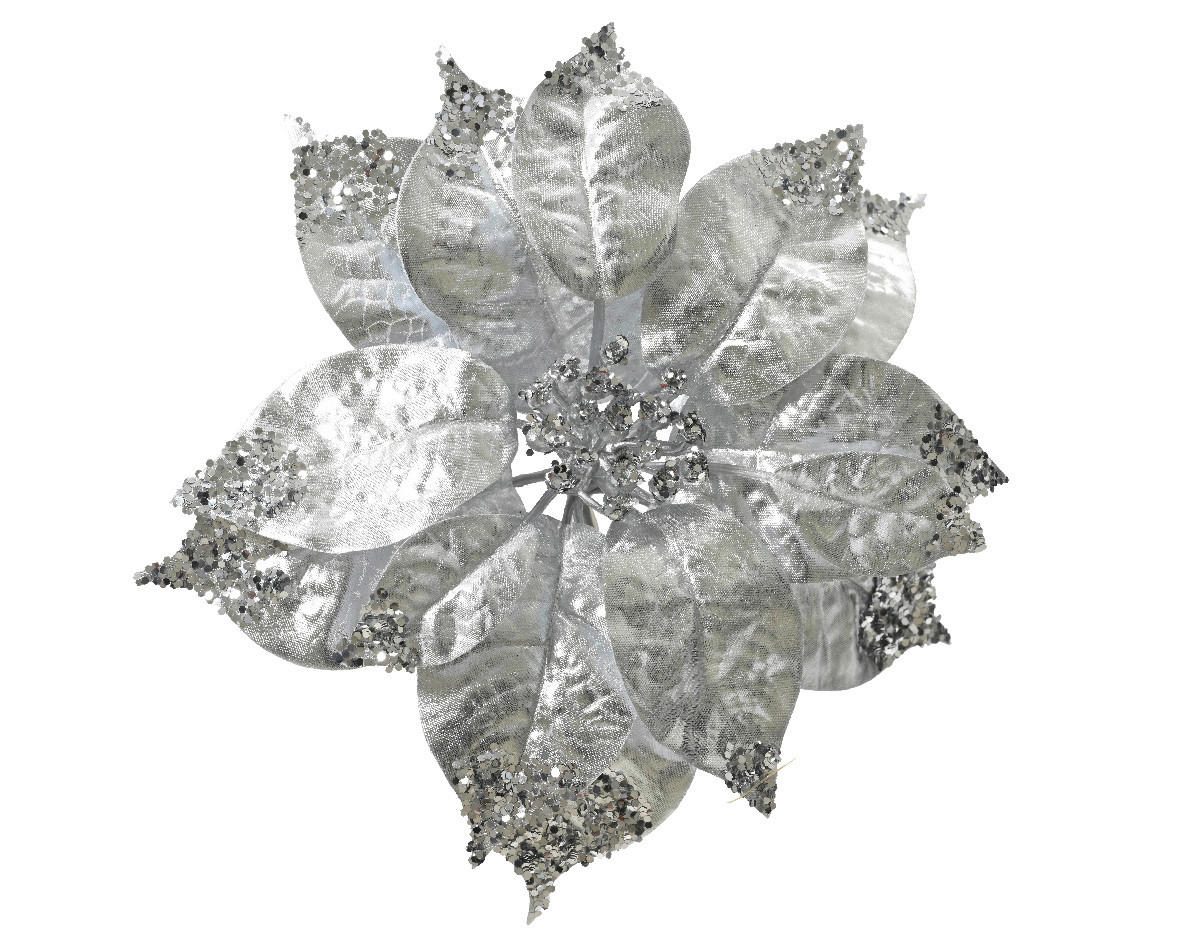 Floare Decorativă - argintiu, Basics (16,00/16,00/5,00cm)