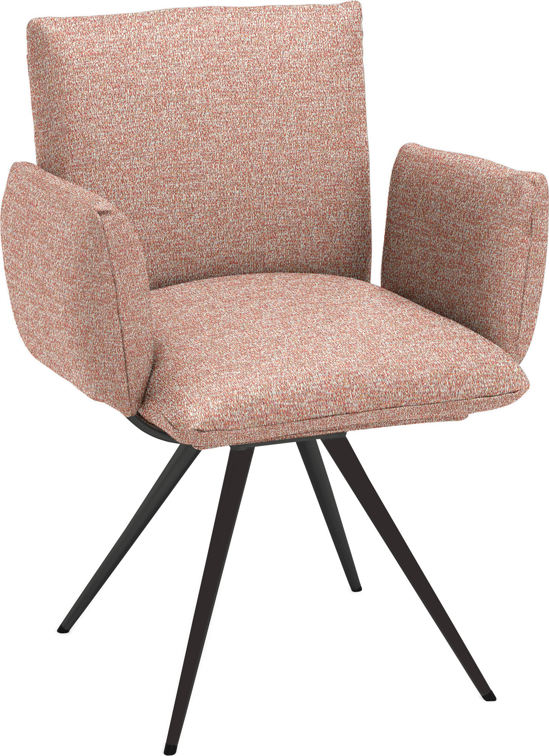 ARMLEHNSTUHL  Lederauswahl, Stoffauswahl Webstoff  - Anthrazit/Rot, Natur, Textil/Metall (72/90/65cm) - Venjakob