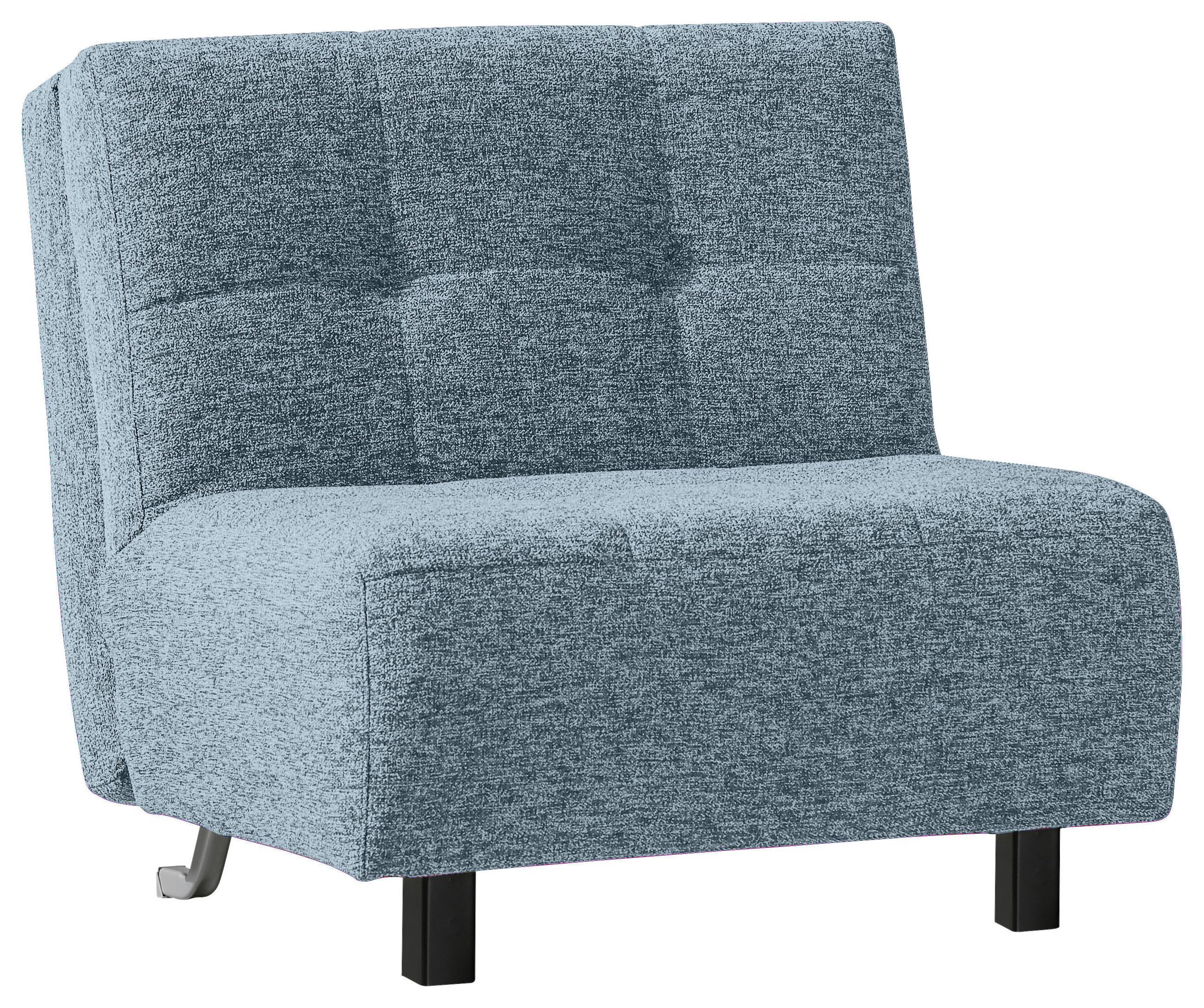 SCHLAFSESSEL Flachgewebe Hellblau    - Schwarz/Hellblau, Design, Textil/Metall (85/92/102cm) - Novel