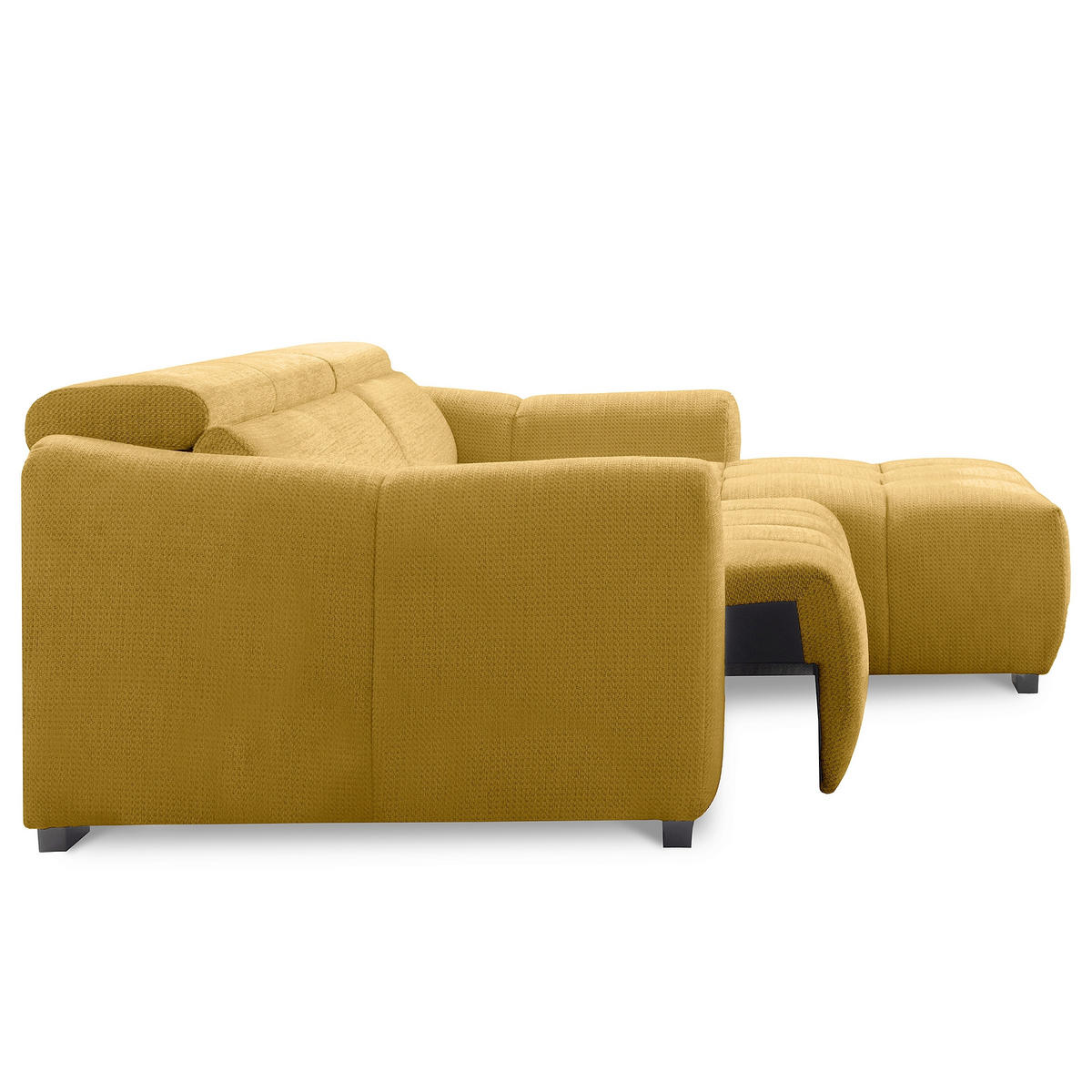 ECKSOFA  Webstoff Senfgelb  - Senfgelb/Schwarz, Design, Kunststoff/Textil (274/177cm) - Livetastic