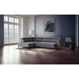 ECKSOFA in Feincord Grau  205/280 cm  - Schwarz/Grau, Design, Textil/Metall (205/280cm) - Xora