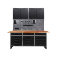 WERKBANKSET 160/205/60 cm  - Anthrazit/Grau, Basics, Holz/Metall (160/205/60cm)