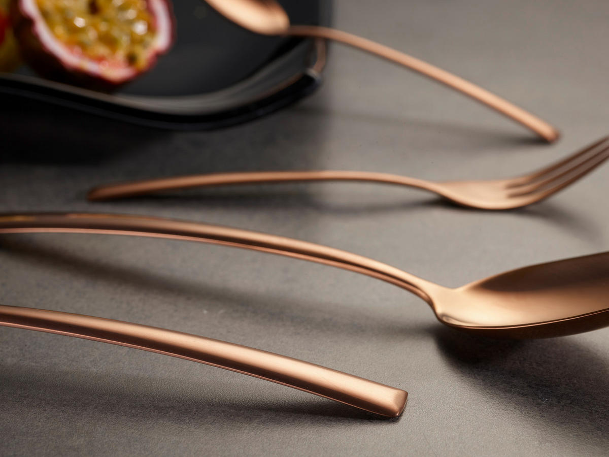 BESTECKSET Avelino Shiny 30-teilig Edelstahl  - Bronzefarben, Design, Metall - Echtwerk