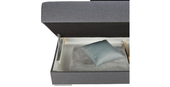 LIEGE in Grau - Chromfarben/Anthrazit, Design, Kunststoff/Textil (220/80-93/90cm) - Xora