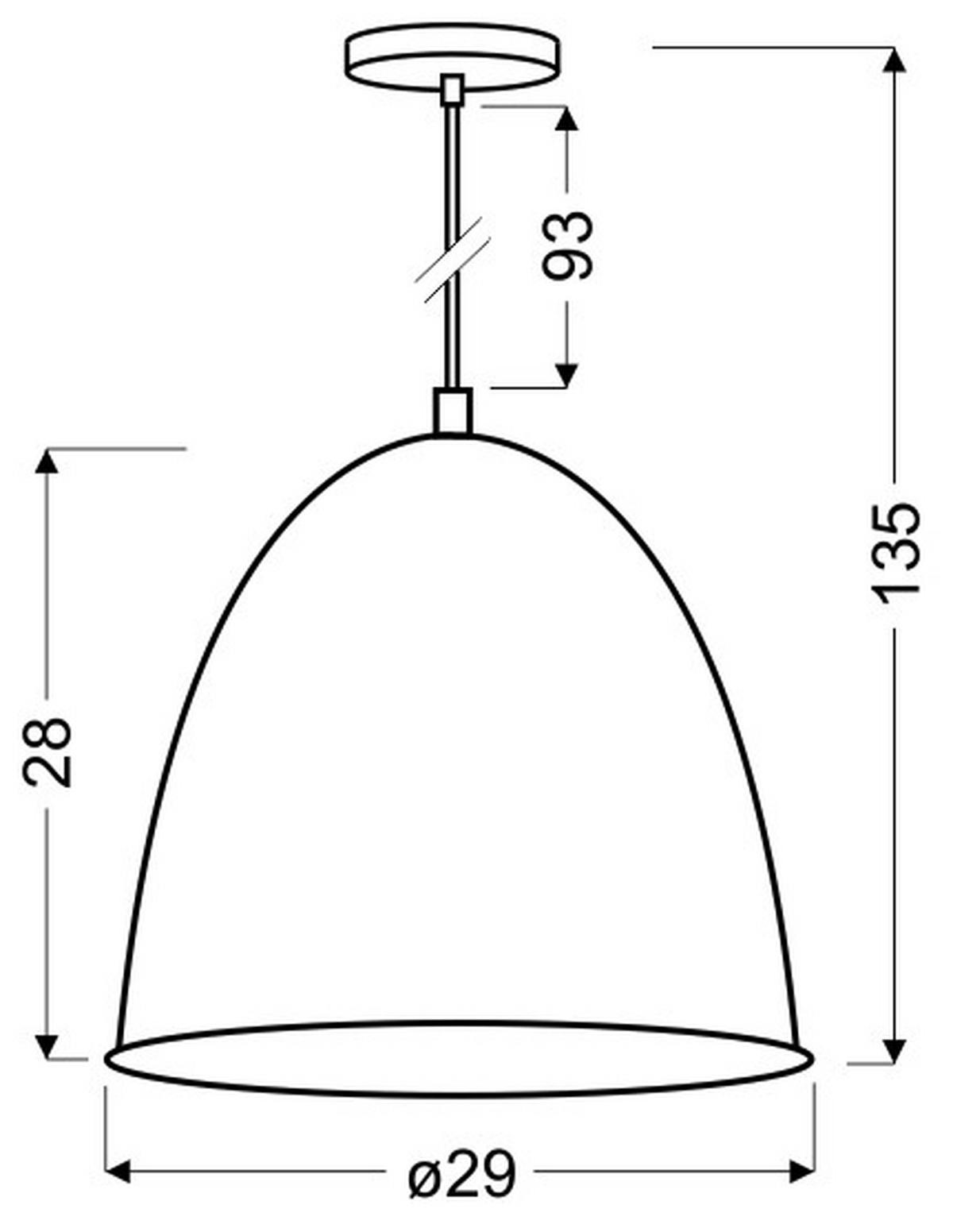 PENDELLEUCHTE 29/135 cm  - Chromfarben/Schwarz, Design, Metall (29/135cm)