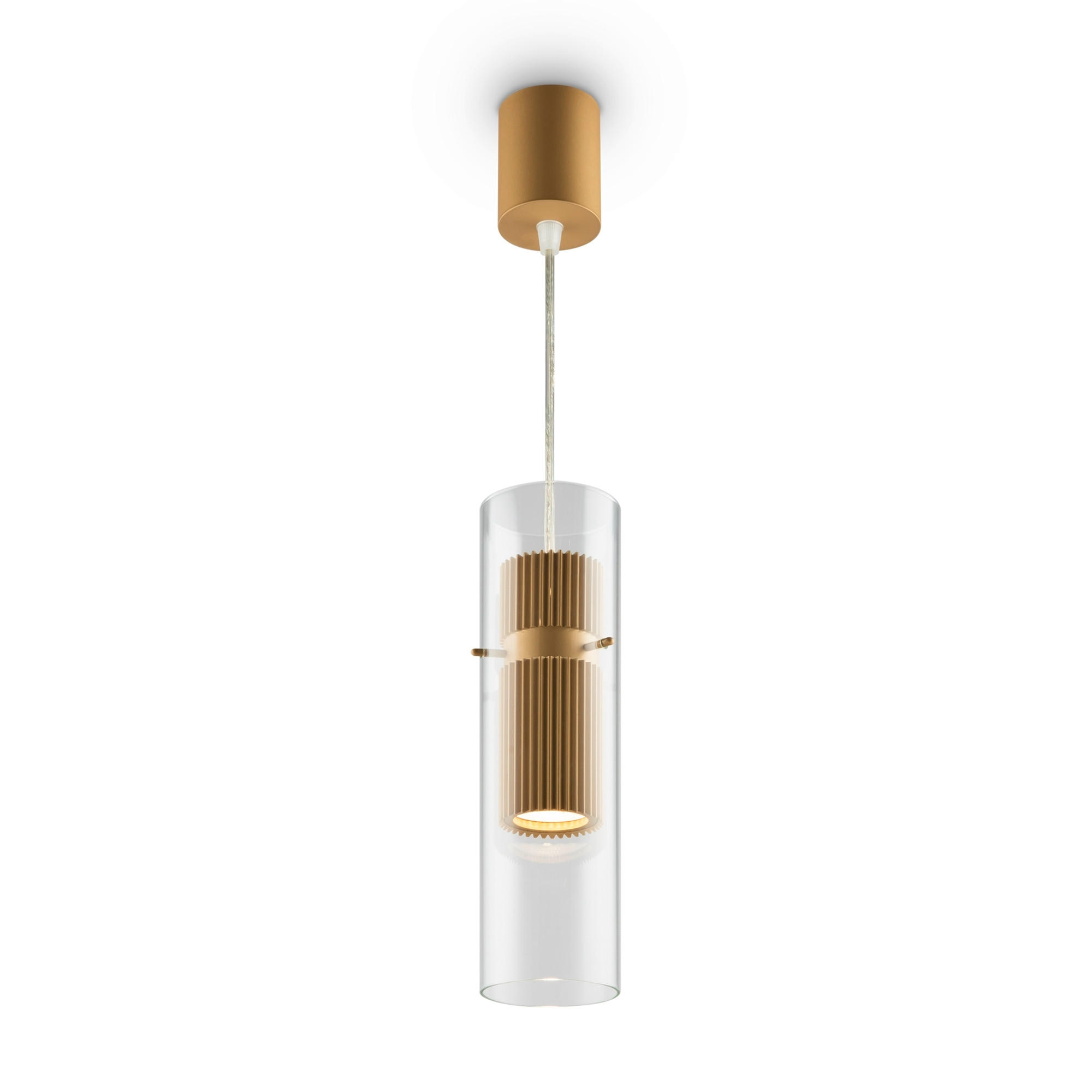 PENDELLAMPA Modern 8/32 cm - guldfärgad/transparent, Trend, metall/glas (8/32cm) - MAYTONI