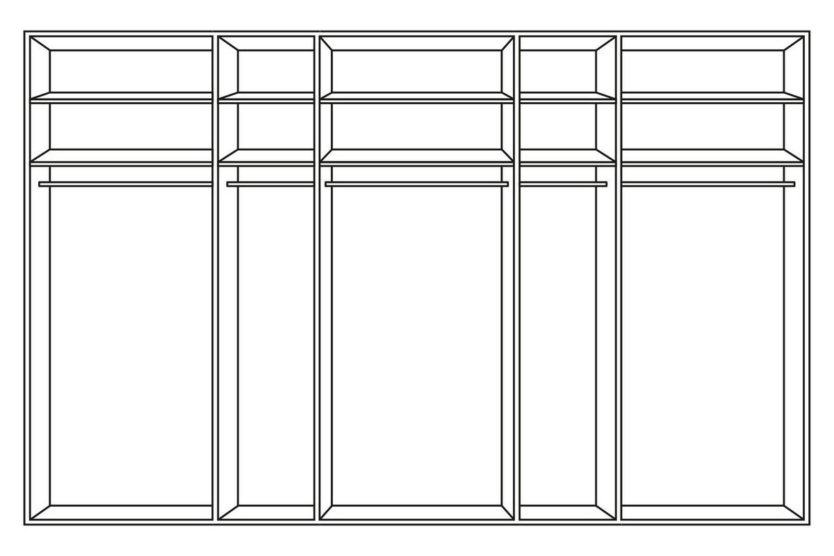 SCHWEBETÜRENSCHRANK 361/235/68 cm 4-türig  - Chromfarben, KONVENTIONELL, Glas/Holzwerkstoff (361/235/68cm) - Novel