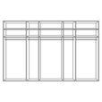SCHWEBETÜRENSCHRANK 361/223/68 cm 4-türig  - Chromfarben, KONVENTIONELL, Glas/Holzwerkstoff (361/223/68cm) - Novel