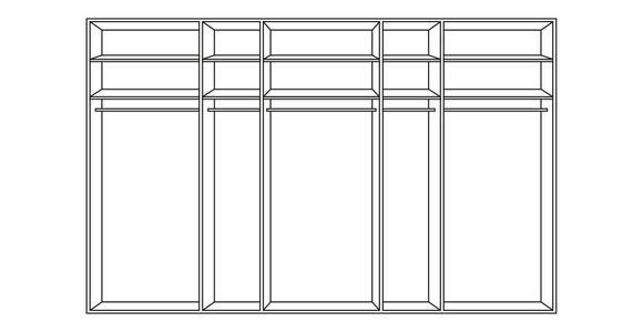 SCHWEBETÜRENSCHRANK 361/235/68 cm 4-türig Grau - Chromfarben/Grau, KONVENTIONELL, Glas/Holzwerkstoff (361/235/68cm) - Novel