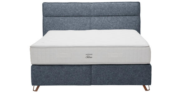 BOXSPRINGBETT 180/200 cm  in Blau  - Blau/Kupferfarben, KONVENTIONELL, Textil/Metall (180/200cm) - Ambiente