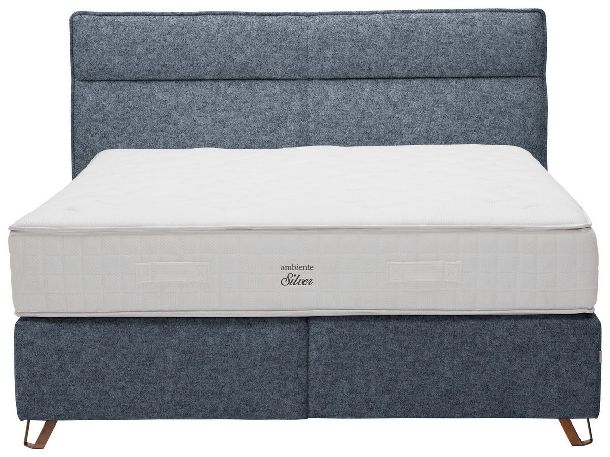 BOXSPRINGBETT 180/200 cm  in Blau  - Blau/Kupferfarben, Konventionell, Textil/Metall (180/200cm) - Ambiente