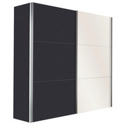 SKŘÍŇ S POSUVNÝMI DVEŘMI, barvy grafitu, bílá - bílá/barvy grafitu, Design, kov/kompozitní dřevo (150/216/68cm) - Hom`in