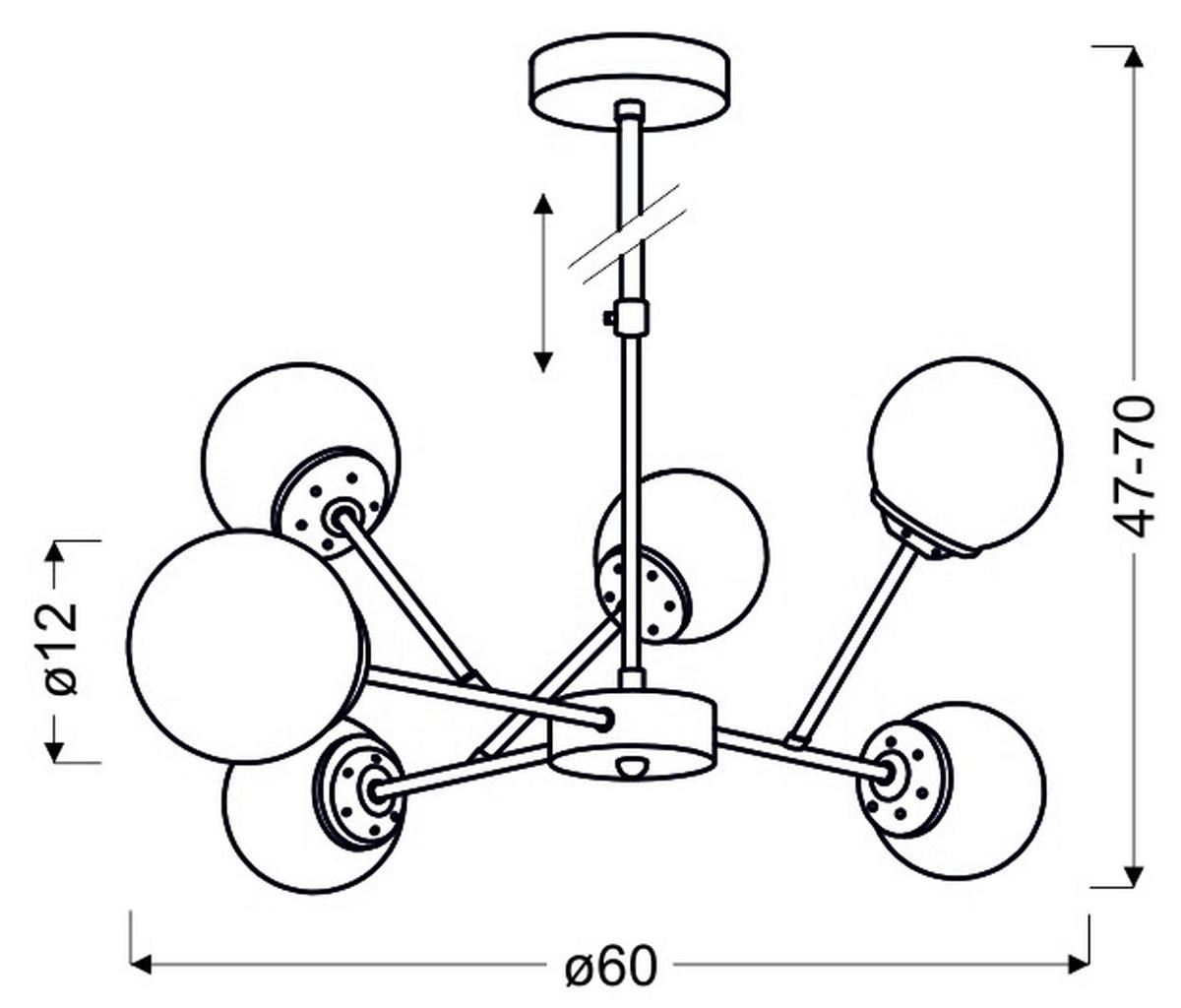 DECKENLEUCHTE  60/70 cm    - Chromfarben/Kupferfarben, KONVENTIONELL, Metall (60/70cm)