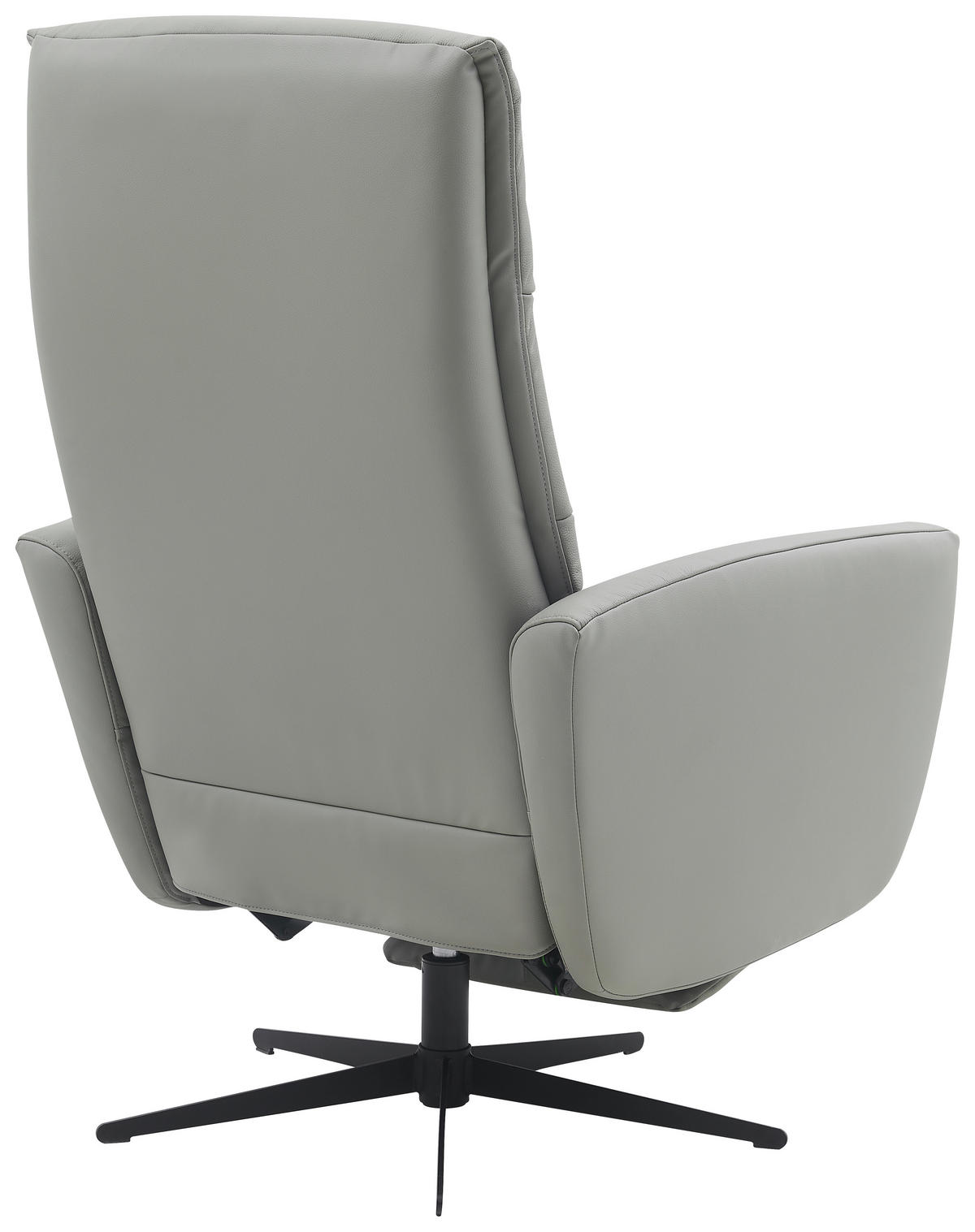 RELAXAČNÉ KRESLO, koža, textil, sivá - čierna/sivá, Design, kov/koža (76/104/77cm) - Livetastic