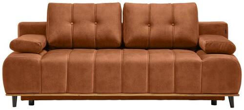 BÄDDSOFFA i vävt tyg orange  - orange/svart, Design, trä/textil (206/77-87/102cm) - Livetastic