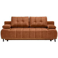 SCHLAFSOFA Webstoff Orange  - Schwarz/Orange, Design, Holz/Textil (206/77-87/102cm) - Novel
