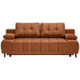 SCHLAFSOFA in Webstoff Orange  - Schwarz/Orange, Design, Holz/Textil (206/77-87/102cm) - Novel