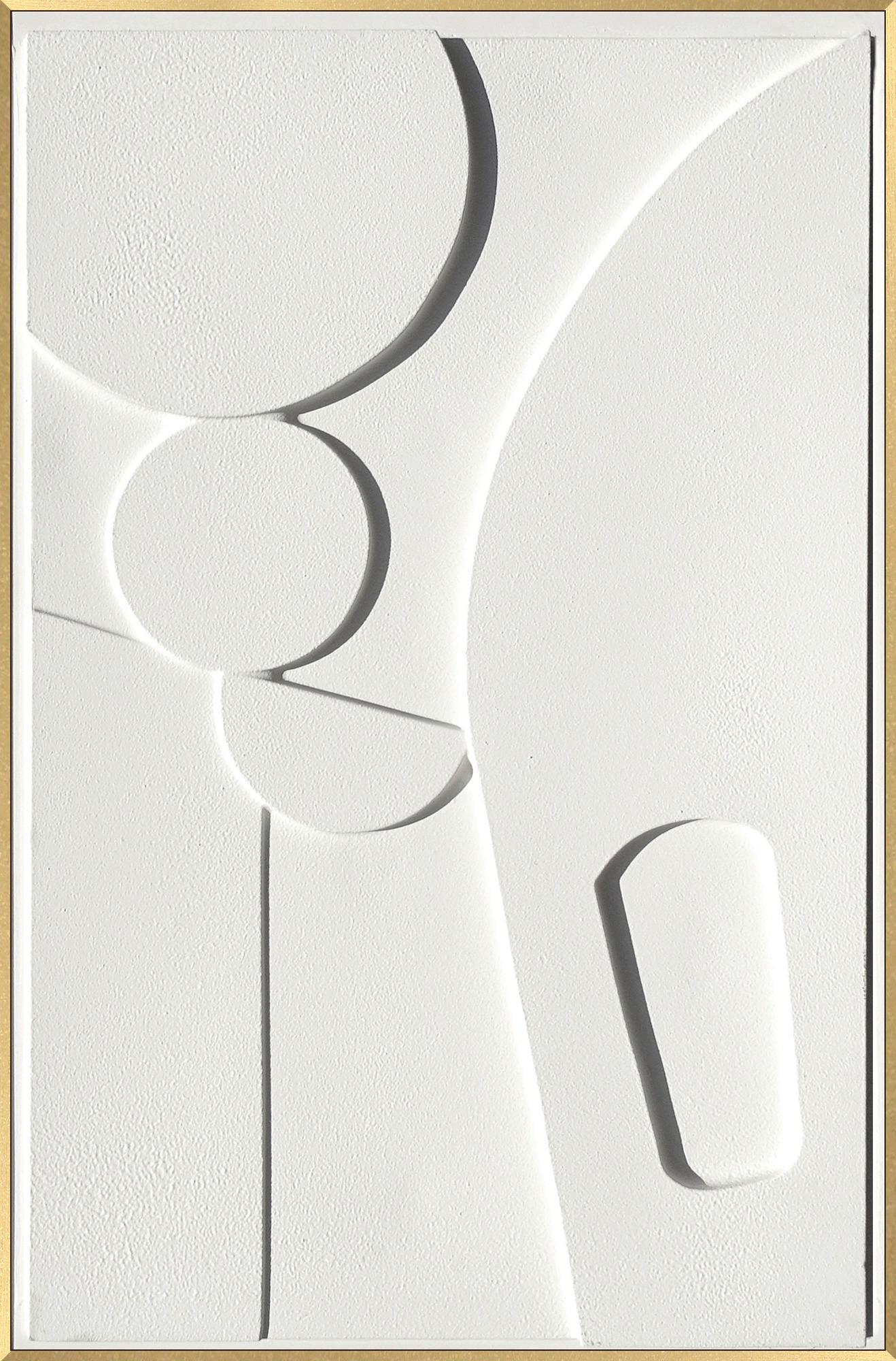 ORIGINALBILD Abstraktes  - Goldfarben/Weiß, Trend, Holzwerkstoff/Kunststoff (58/88cm) - Monee