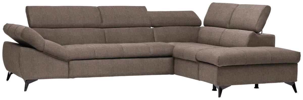 ECKSOFA in Mikrofaser Taupe  - Taupe/Schwarz, Design, Kunststoff/Textil (279/210cm) - Livetastic