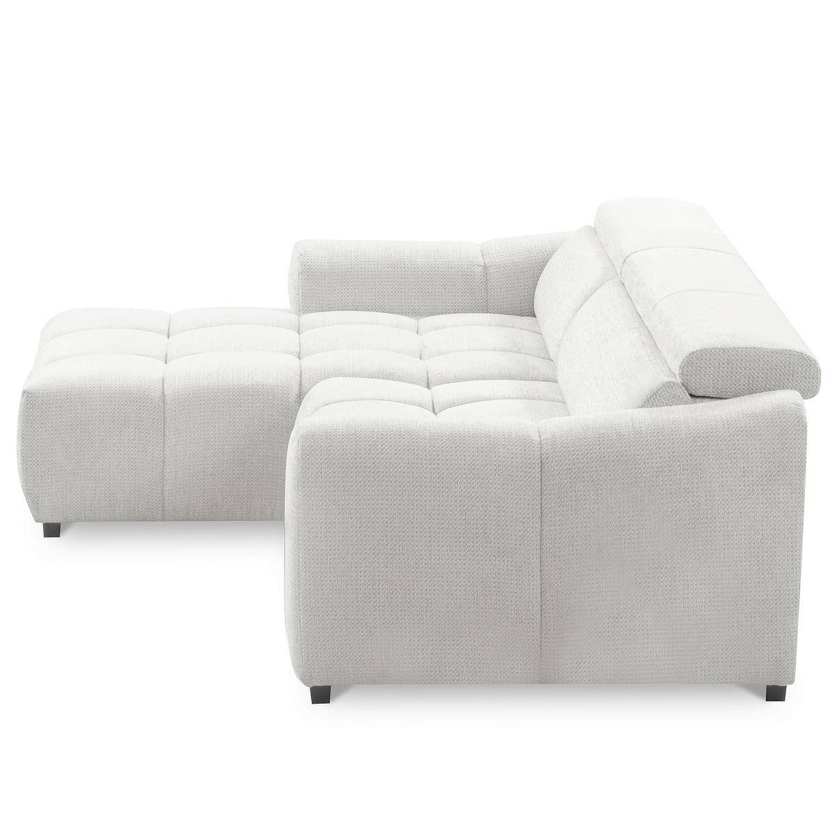 ECKSOFA  Webstoff Silberfarben  - Silberfarben/Schwarz, Design, Kunststoff/Textil (177/274cm) - Livetastic