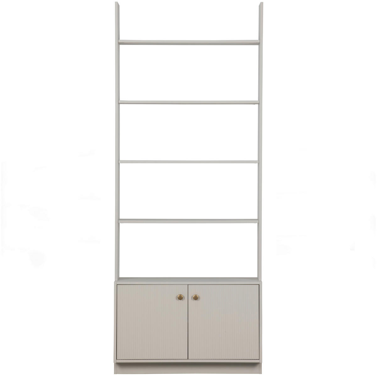 REGAL Kiefer Hellgrau  - Goldfarben/Hellgrau, Design, Holz/Metall (80/200/35cm) - Livetastic