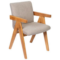 ARMLEHNSTUHL  in Bouclé  - Eichefarben/Grau, KONVENTIONELL, Holz/Textil (53,5/83/62cm) - Linea Natura